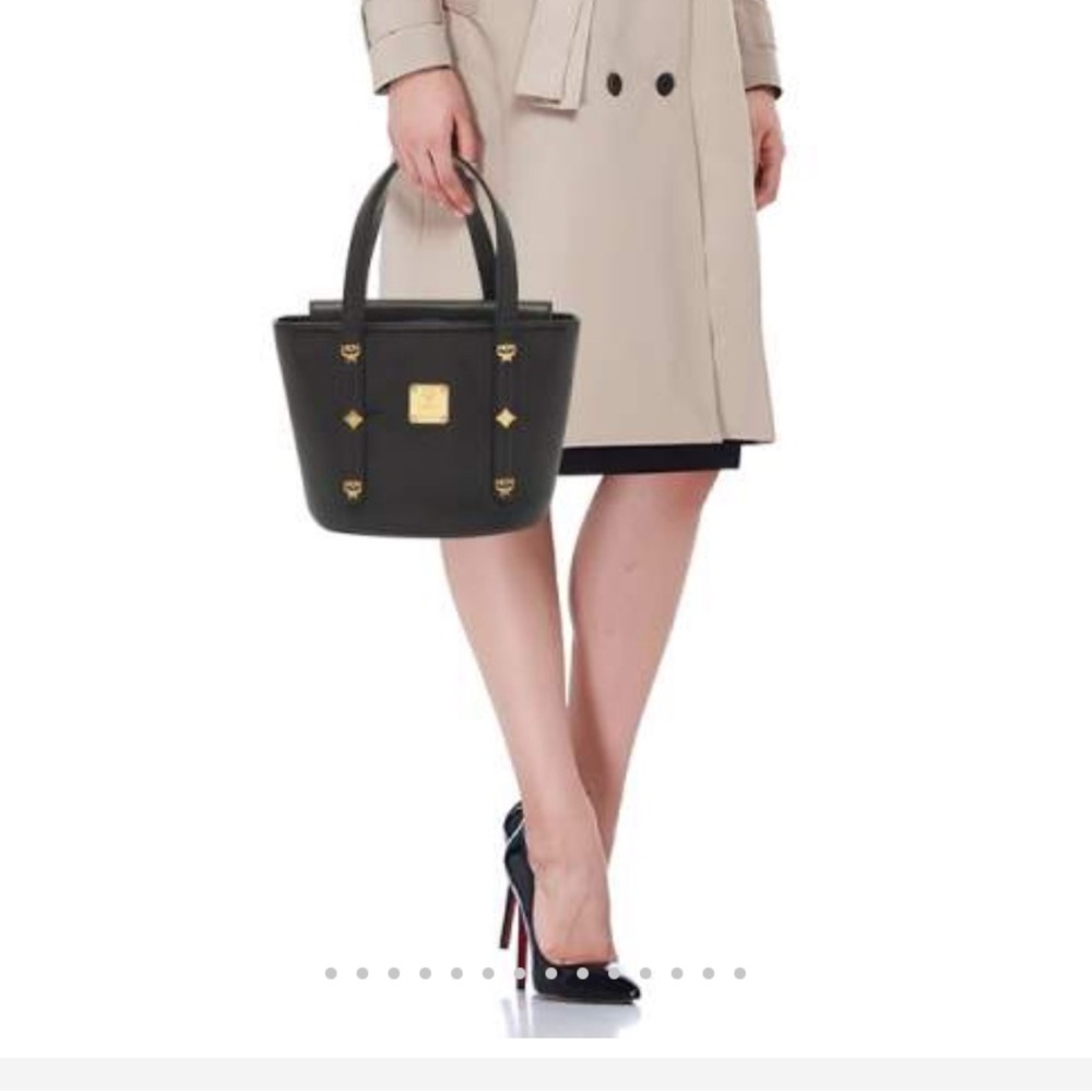 Authentic MCM Black Tote with Gold Accents - Picture 14 of 14